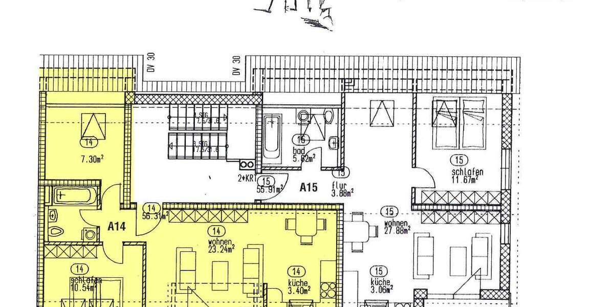 Etagenwohnung Kabelsketal Dieskau - 3 Zimmer, 56 m&sup2;, 115.000&euro; | Angebot:27087246