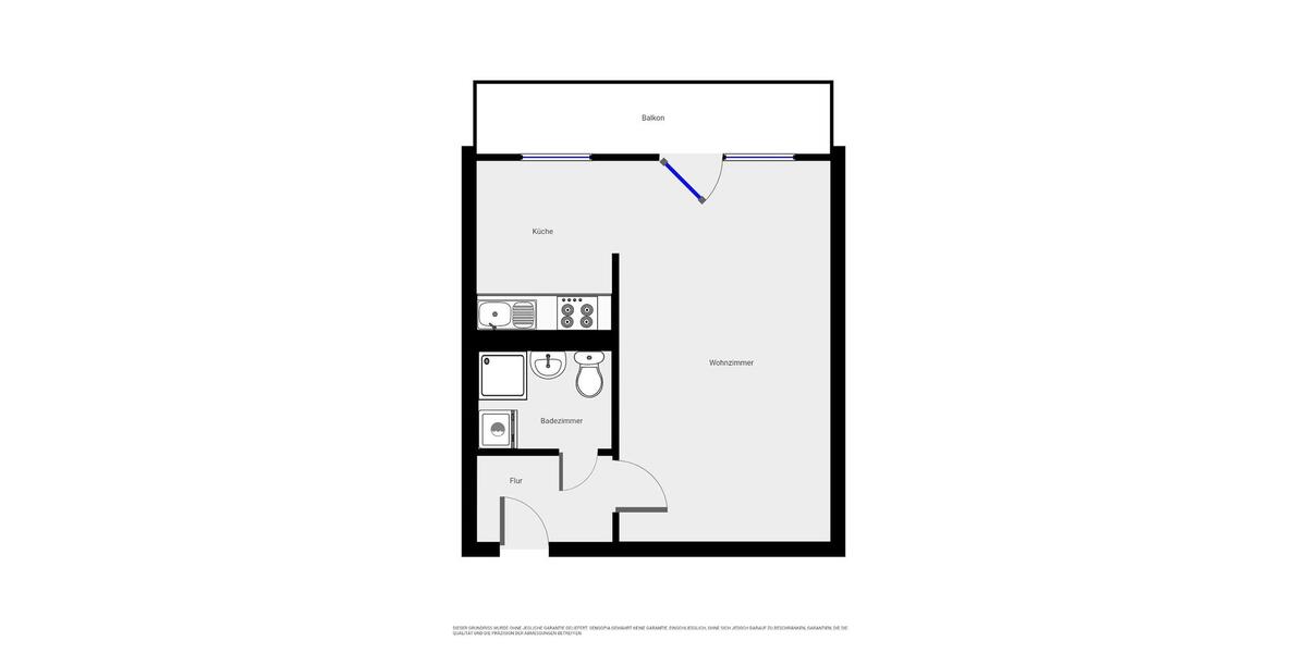 Erdgeschoßwohnung Leipzig West - 1 Zimmer, 36 m&sup2;, 397&euro; | Angebot:25649756