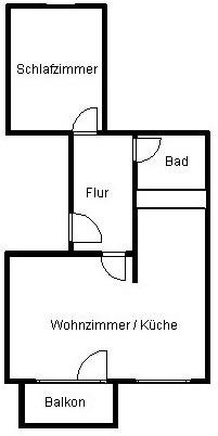 2-Raum-Wohnung am Stadtrand zimmer