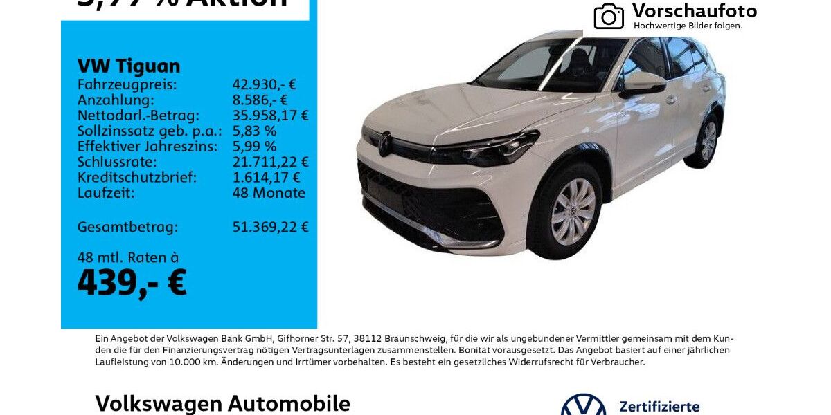 VW Tiguan 4.675 km 42.930 &euro; Leipzig 04277