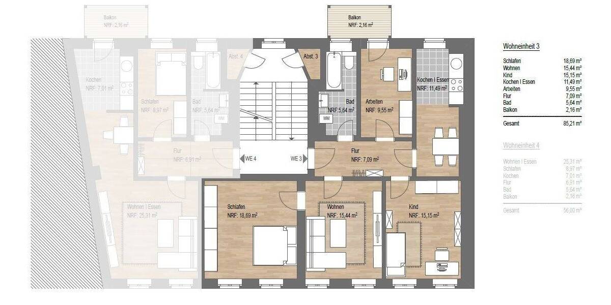 Etagenwohnung Leipzig Volkmarsdorf - 4 Zimmer, 85 m&sup2;, 221.200&euro; | Angebot:25736464