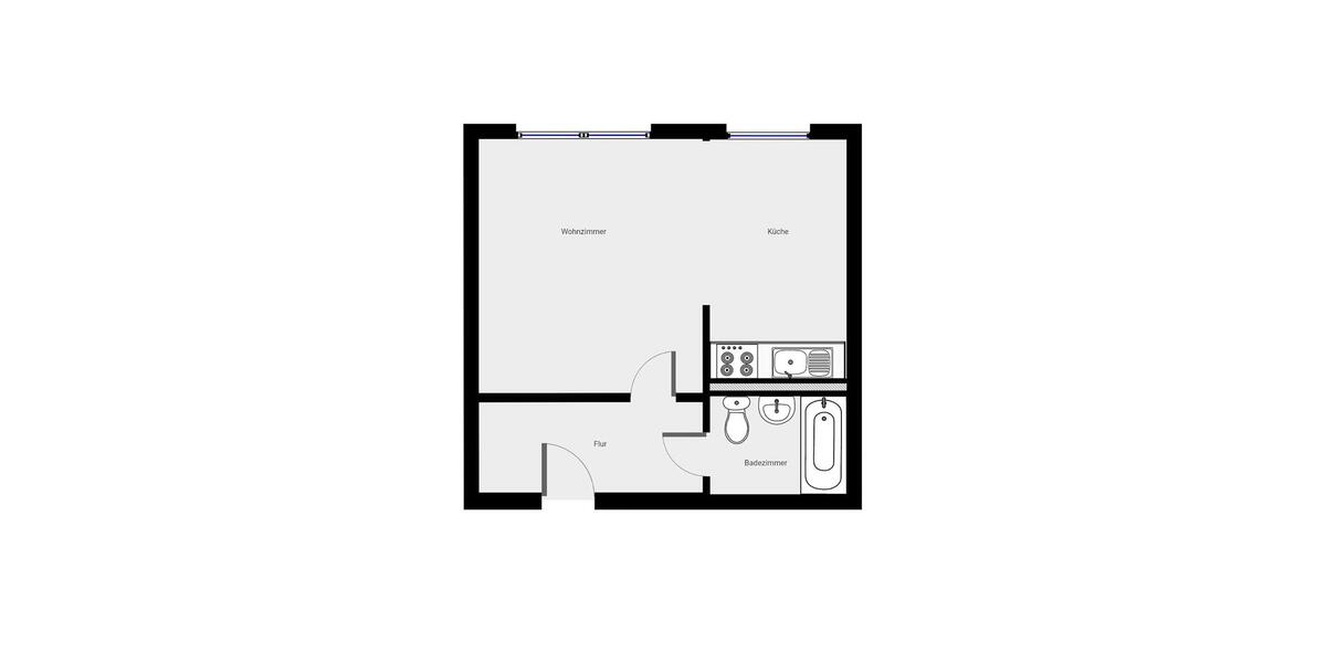 Etagenwohnung Leipzig West - 1 Zimmer, 33 m&sup2;, 326&euro; | Angebot:26419890
