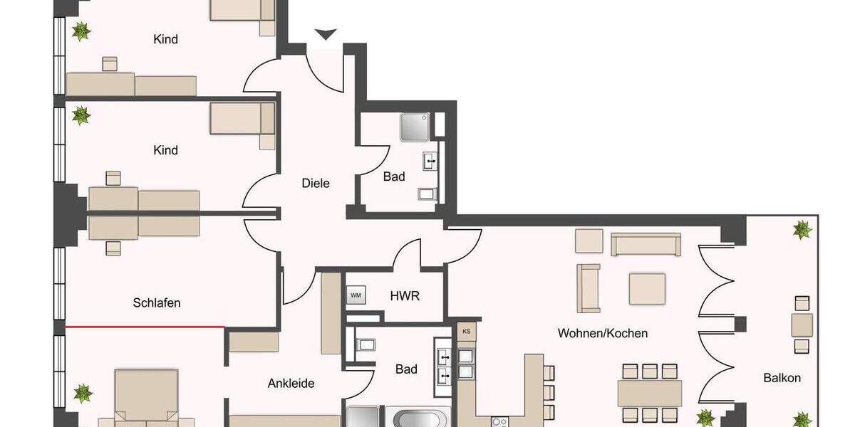 Demnächst bezugsfrei! Loft-Wohnung mit Balkon l EBK l 2 TG-Stellplätzen & Wellnessbereich 4 zimmer