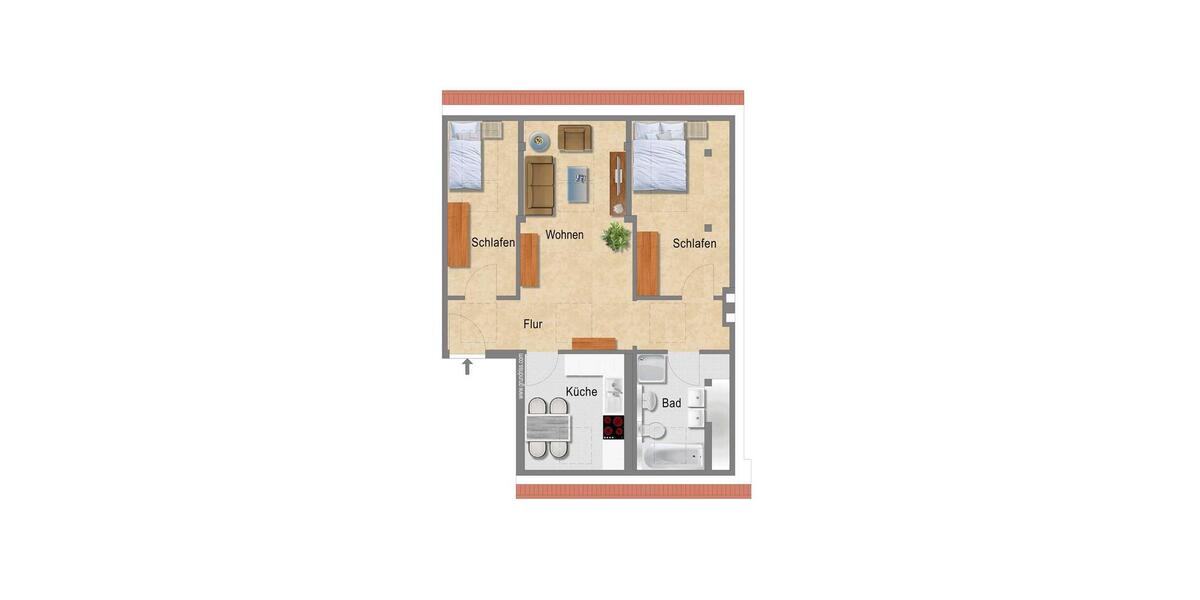 Dachgeschoßwohnung Leipzig Nordost - 3.5 Zimmer, 69 m&sup2;, 949&euro; | Angebot:26368535