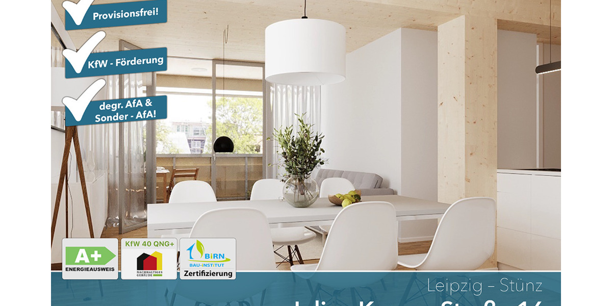 Etagenwohnung Leipzig Sellerhausen-Stünz - 3 Zimmer, 394.100&euro; | Angebot:25800598