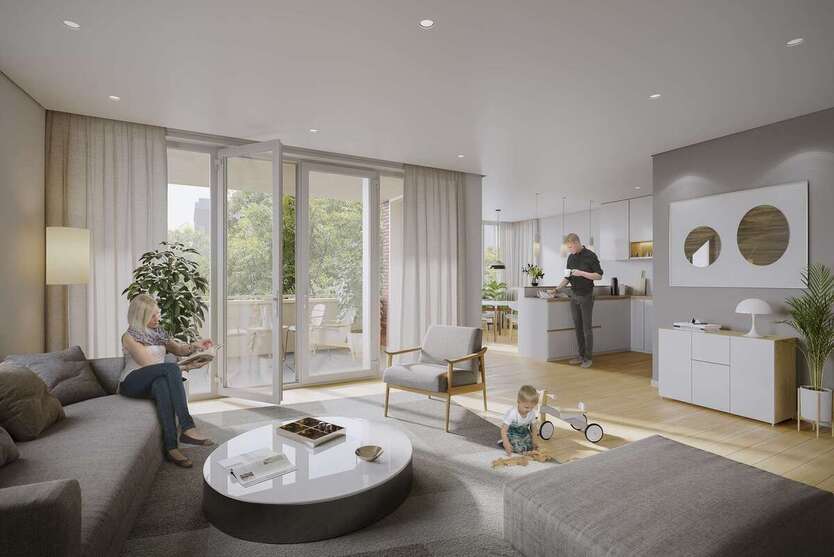 Exklusiver Neubau in Schleußig: Großzügige 3-Raum-Wohnung mit Gästebad, HWR, Abstellraum & Loggia 3 zimmer