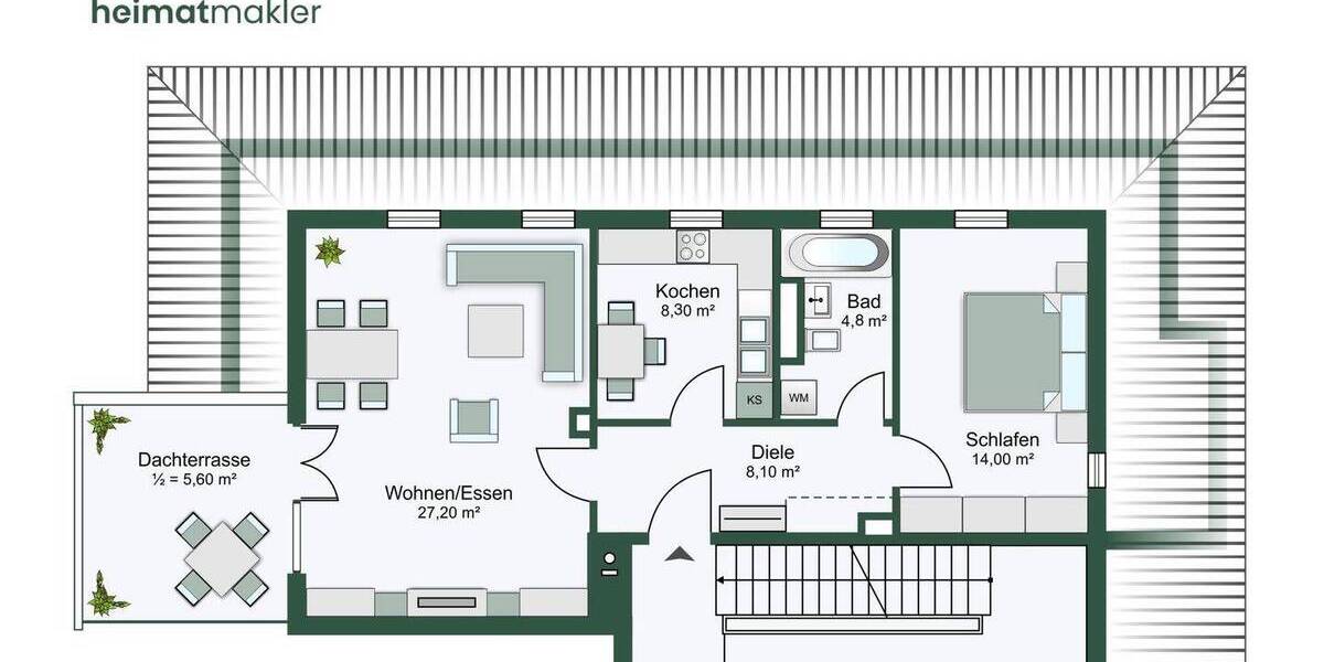 Etagenwohnung Leipzig Lausen-Grünau - 2 Zimmer, 68 m&sup2;, 177.000&euro; | Angebot:26617868