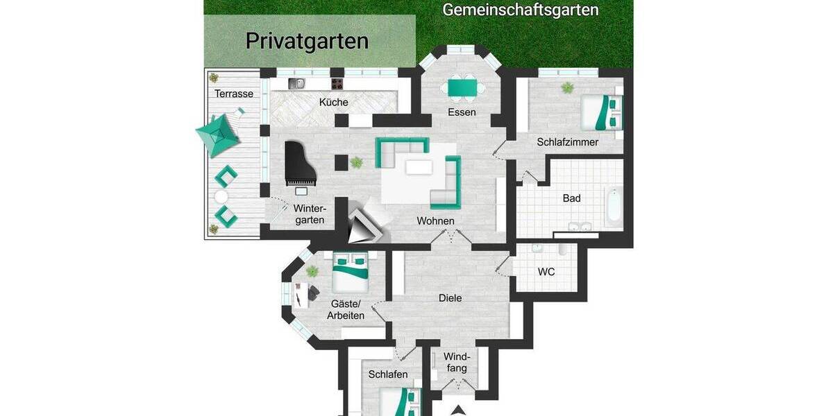 Privatgarten l Erstbezug | 4 Zimmer | Kamin 4 zimmer