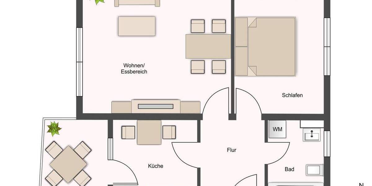 Etagenwohnung Leipzig Neustadt-Neuschönefeld - 2 Zimmer, 58 m&sup2;, 185.000&euro; | Angebot:26155098