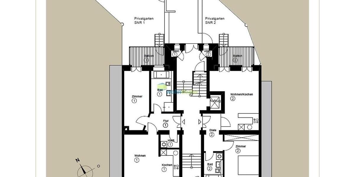 Erdgeschoßwohnung Leipzig Nordwest - 2 Zimmer, 53 m&sup2;, 500&euro; | Angebot:25649745