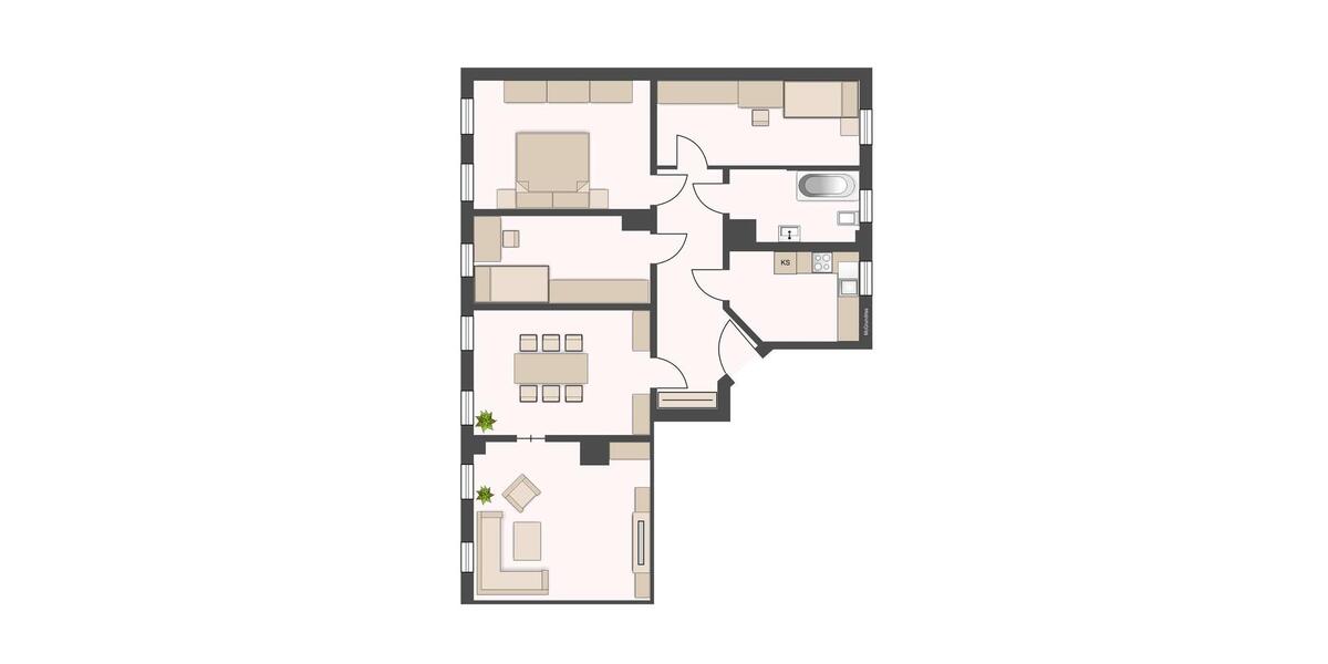 Etagenwohnung Leipzig Nordost - 5 Zimmer, 105 m&sup2;, 1.289&euro; | Angebot:25128524