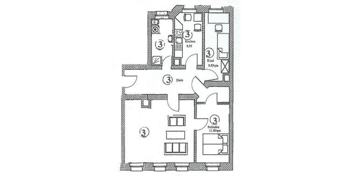 Erdgeschoßwohnung Leipzig Ost - 3 Zimmer, 78 m&sup2;, 187.000&euro; | Angebot:21464708