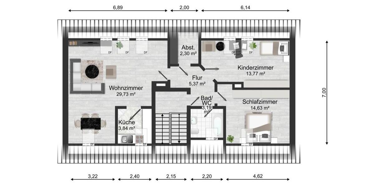 Dachgeschoßwohnung Neukieritzsch - 3 Zimmer, 72 m&sup2;, 48.500&euro; | Angebot:26877882