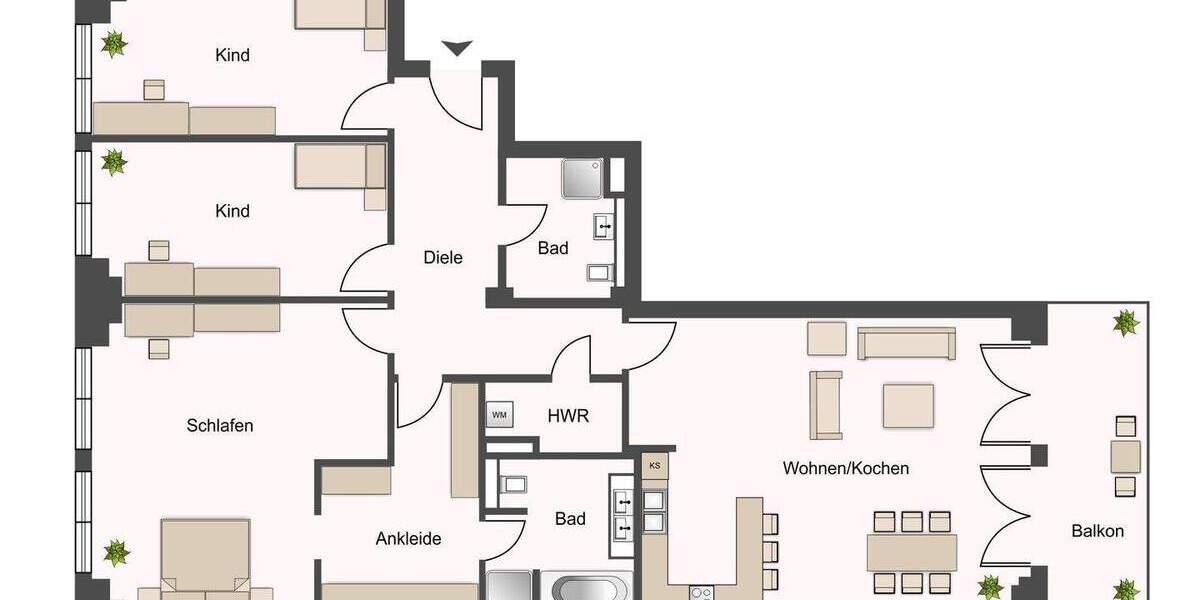 Demnächst bezugsfrei! Loft-Wohnung mit Balkon l EBK l 2 TG-Stellplätzen & Wellnessbereich 4 zimmer