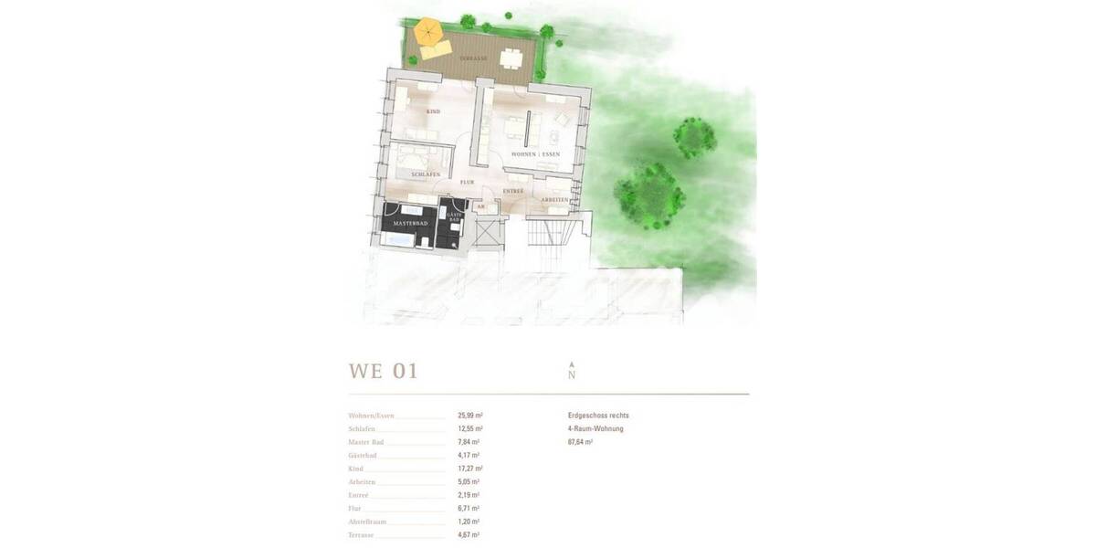Etagenwohnung Leipzig Kleinzschocher - 3 Zimmer, 87 m&sup2;, 319.000&euro; | Angebot:26189738