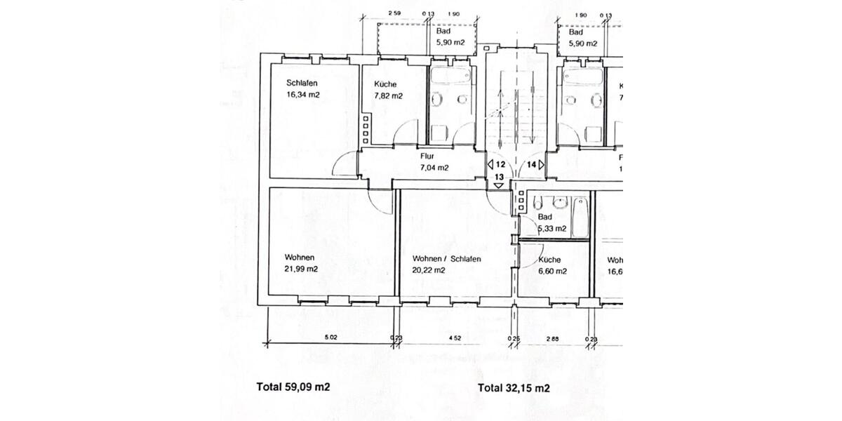 Etagenwohnung Leipzig Mitte - 2 Zimmer, 59 m&sup2;, 177.000&euro; | Angebot:27132287