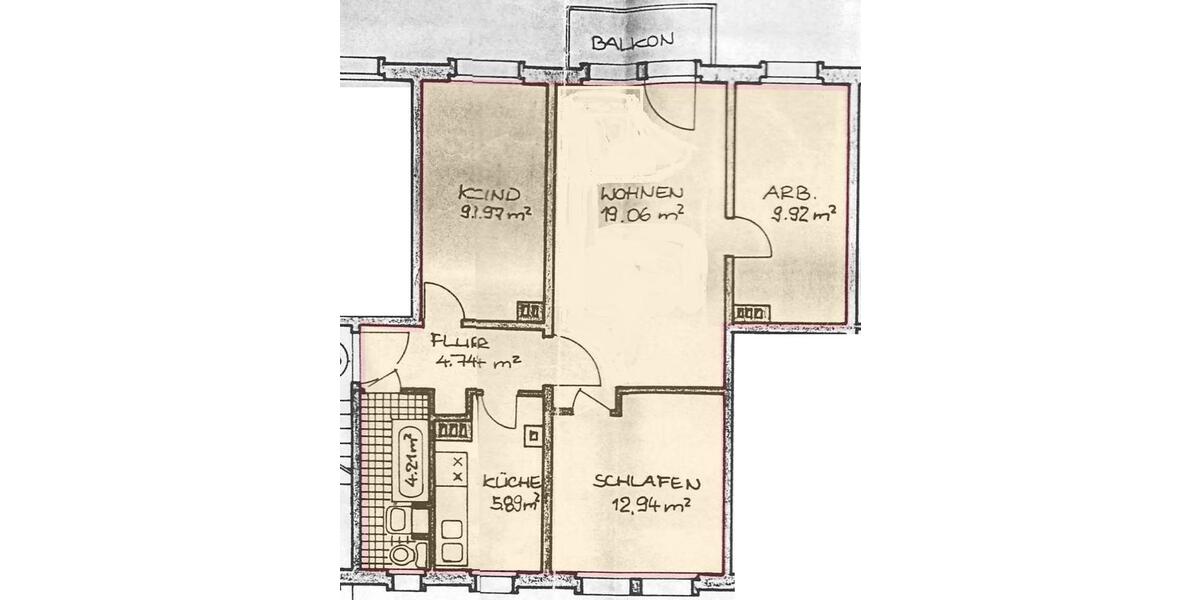 Etagenwohnung Markkleeberg - 4 Zimmer, 69 m&sup2;, 155.000&euro; | Angebot:26273019
