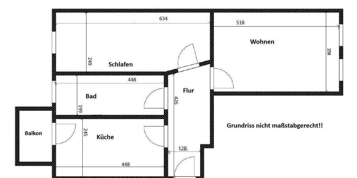 Etagenwohnung Leipzig Neulindenau - 2 Zimmer, 59 m&sup2;, 540&euro; | Angebot:26916607