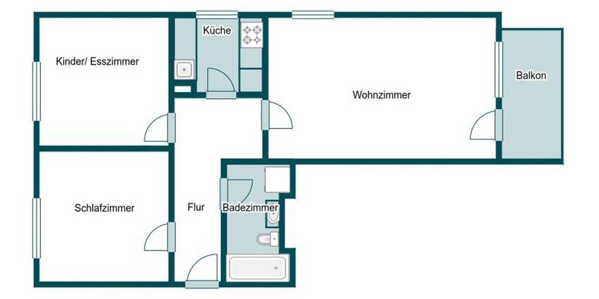 Etagenwohnung Leipzig Holzhausen - 3 Zimmer, 71 m&sup2;, 165.000&euro; | Angebot:26608519