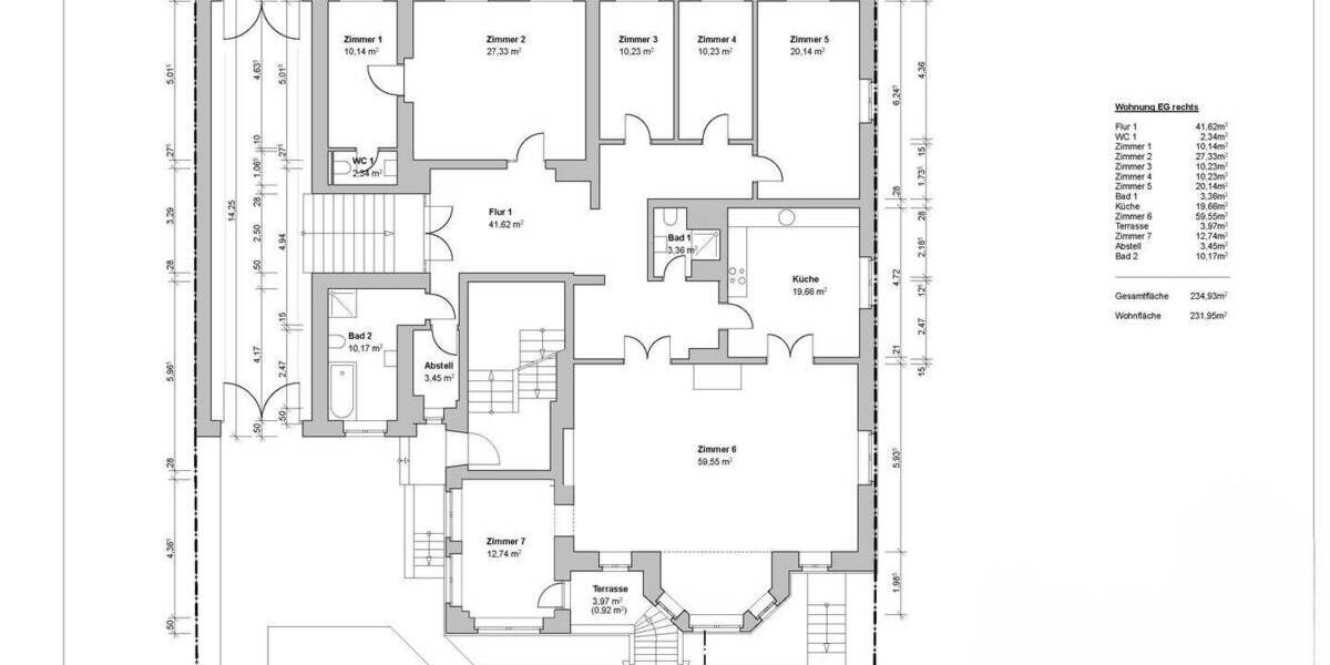 Etagenwohnung Leipzig Zentrum-Nordwest - 7 Zimmer, 231 m&sup2;, 990.000&euro; | Angebot:26043658