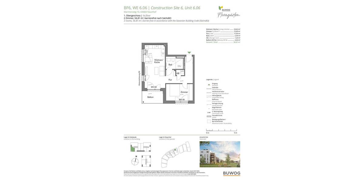 Etagenwohnung Naunhof - 2 Zimmer, 56 m&sup2;, 290.000&euro; | Angebot:26039100