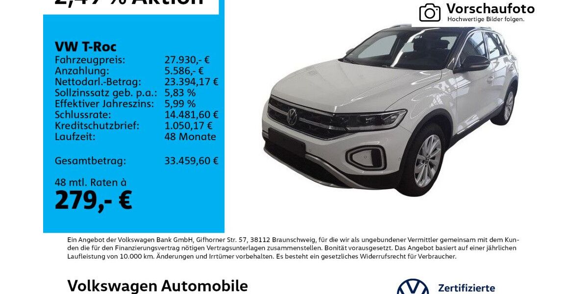 VW T-Roc 3.797 km 27.930 &euro; Leipzig 04277