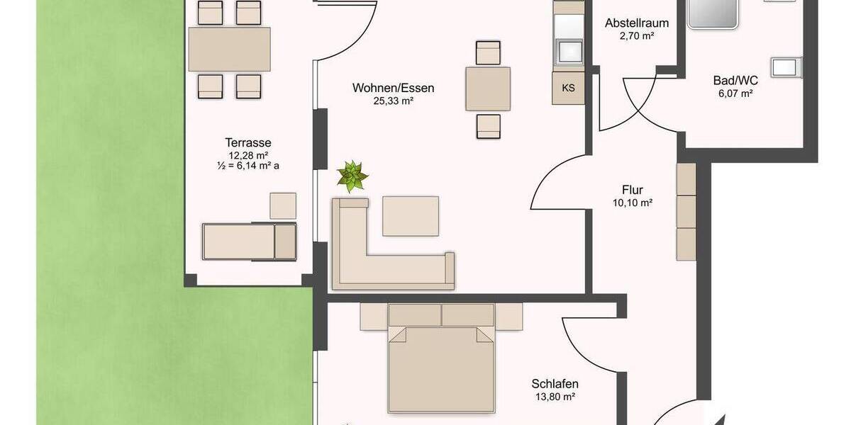 Etagenwohnung Leipzig Plagwitz - 2 Zimmer, 67 m&sup2;, 357.800&euro; | Angebot:26499791
