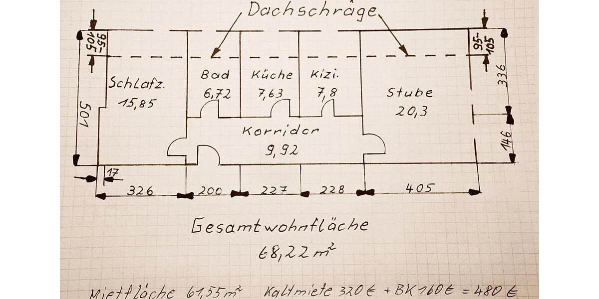 Dachgeschoßwohnung Neukieritzsch - 3 Zimmer, 68 m&sup2;, 320&euro; | Angebot:26631296