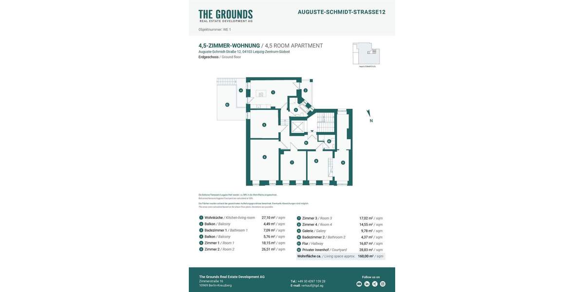 Etagenwohnung Leipzig Zentrum-Südost - 4 Zimmer, 160 m&sup2;, 830.000&euro; | Angebot:25781638
