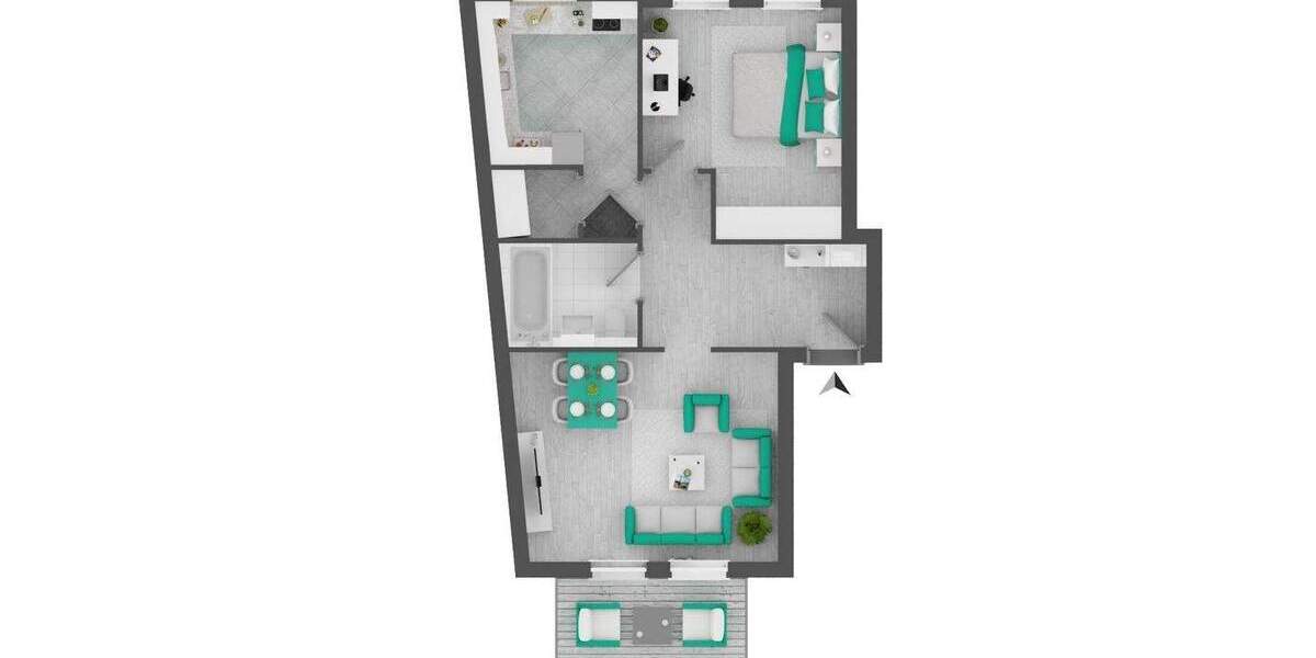Moderne Wohnung mit Balkon in Top-Zustand, Sanierung 2012 2 zimmer