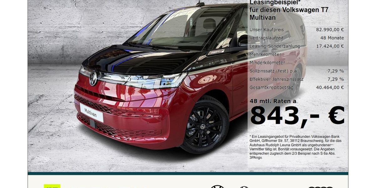 VW T7 Multivan 2.000 km 82.990 &euro; Leuna 06237