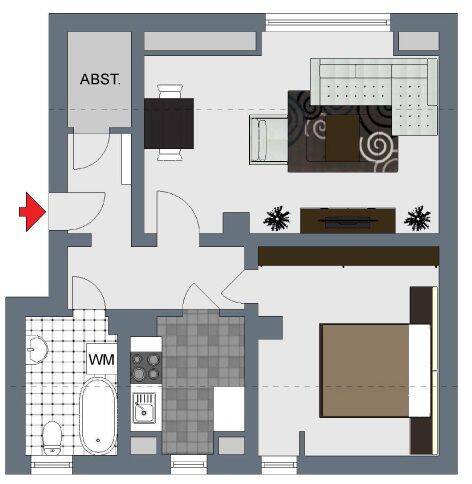 Etagenwohnung Borsdorf Zweenfurth - 2 Zimmer, 48 m&sup2;, 370&euro; | Angebot:26867159