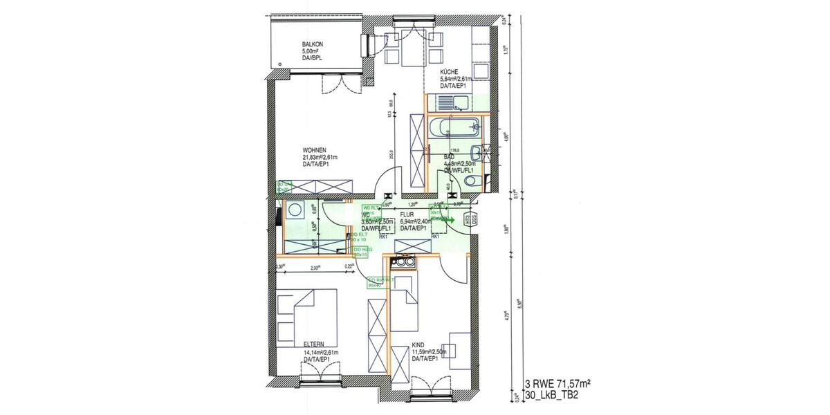 Etagenwohnung Leipzig Süd - 3 Zimmer, 72 m&sup2;, 701&euro; | Angebot:26381415