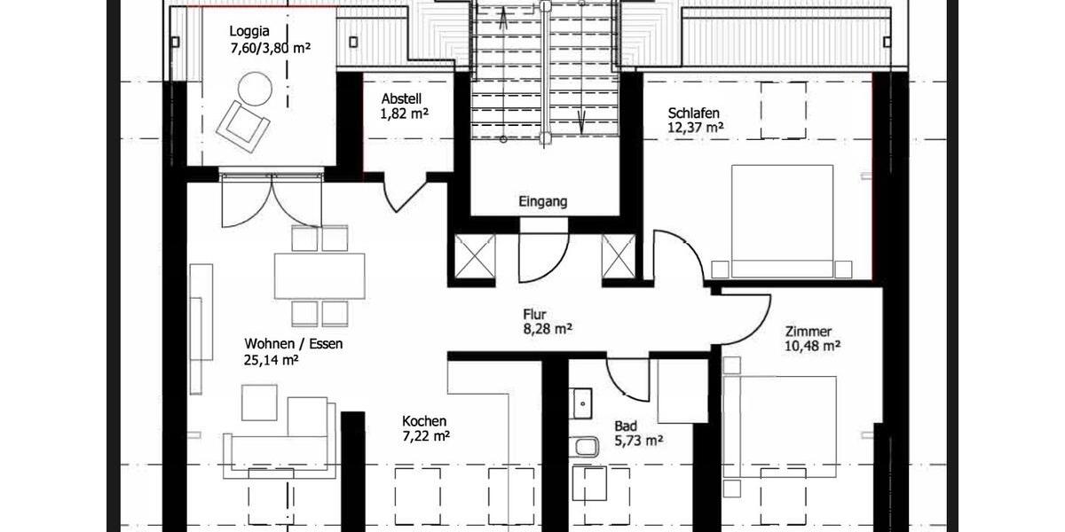 Dachgeschoßwohnung Leipzig Ost - 3 Zimmer, 75 m&sup2;, 1.050&euro; | Angebot:26215165