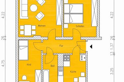 Wohnung Delitzsch - 3 Zimmer, 60 m&sup2;, 630&euro; | Angebot:26226449