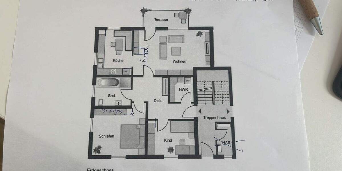 Etagenwohnung Eilenburg Zschettgau - 3 Zimmer, 88 m&sup2;, 900&euro; | Angebot:25524599