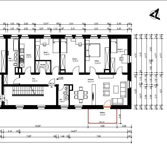 Etagenwohnung Merseburg Kötzschen - 5 Zimmer, 127 m&sup2;, 889&euro; | Angebot:26217767