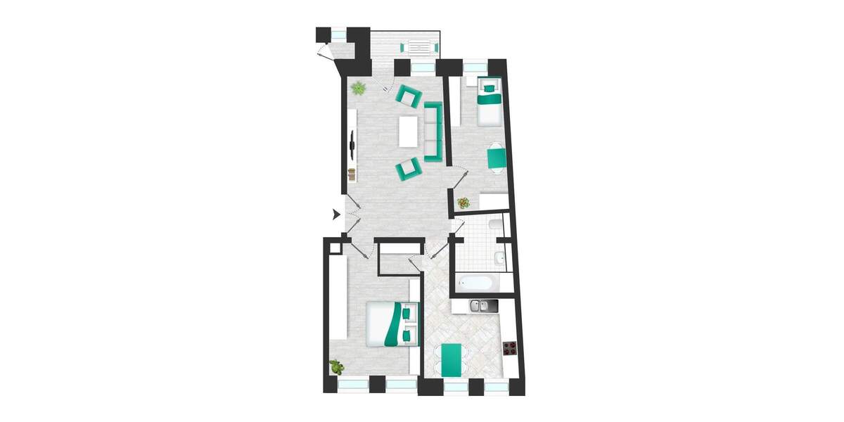 Etagenwohnung Leipzig Neustadt-Neuschönefeld - 3 Zimmer, 66 m&sup2;, 198.000&euro; | Angebot:25733666