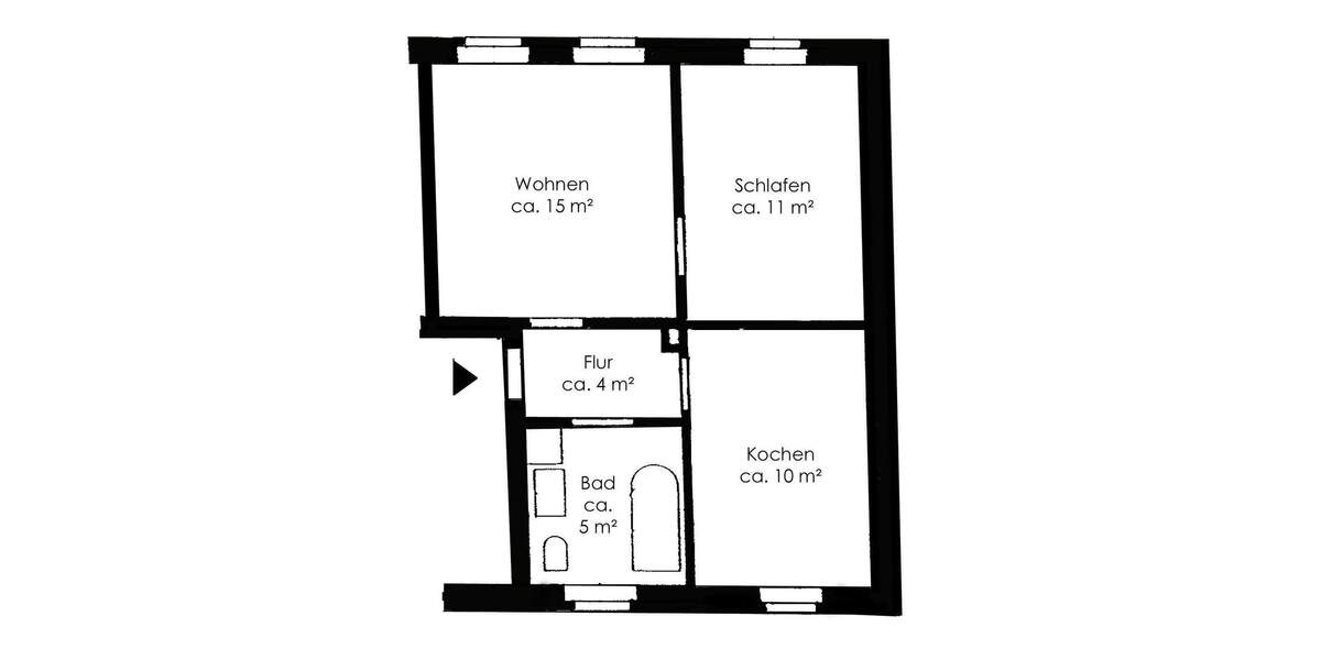 Etagenwohnung Schkeuditz - 2 Zimmer, 47 m&sup2;, 415&euro; | Angebot:25243948