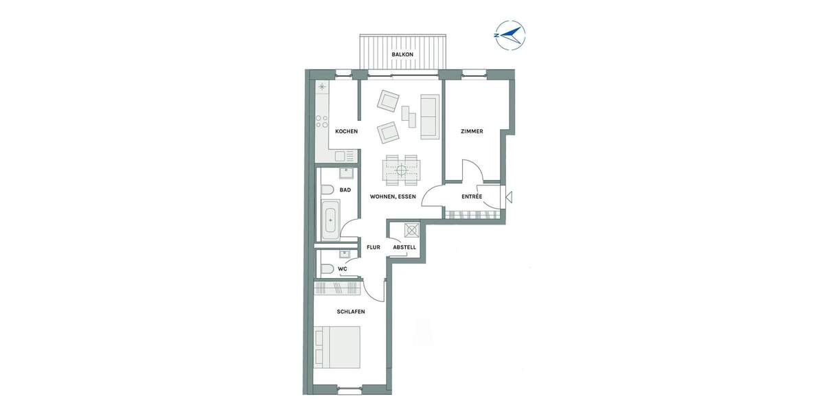 NEUBAUPROJEKT LANGE 30 - Helle 3-Raum-Wohnung mit Parkett und sonnigem Ambiente 3 zimmer