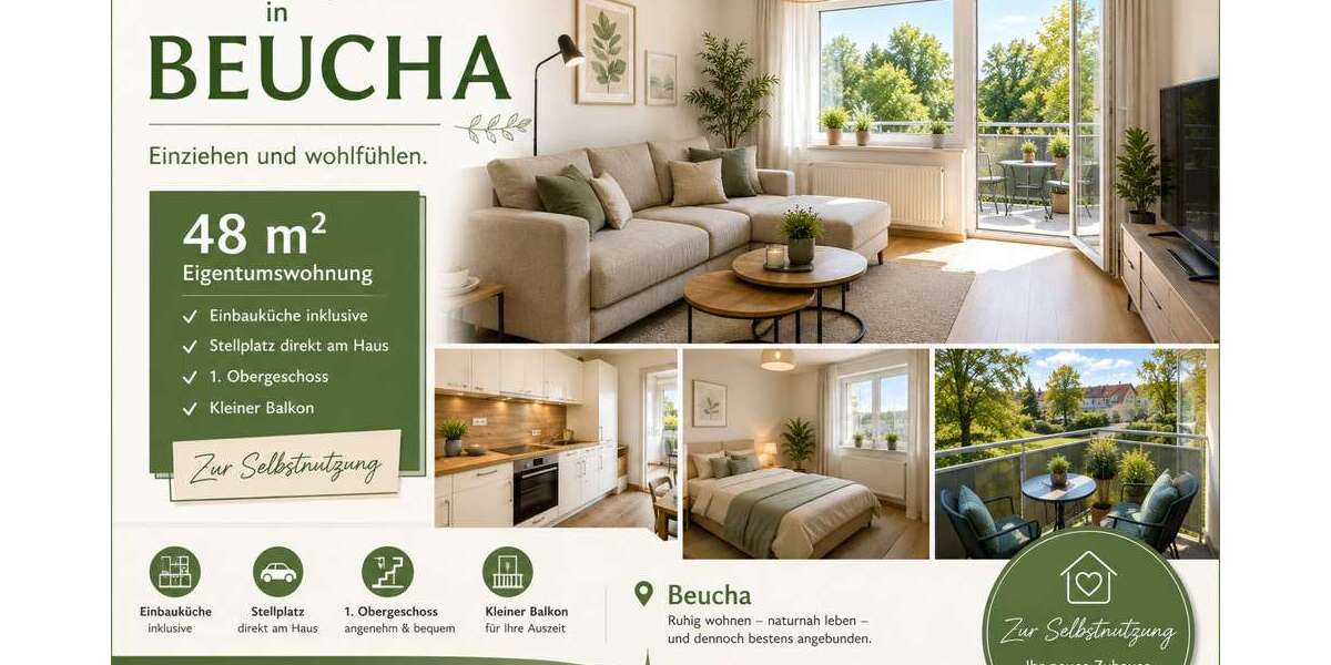 Etagenwohnung Beucha Beucha - 2 Zimmer, 48 m&sup2;, 84.900&euro; | Angebot:27181906